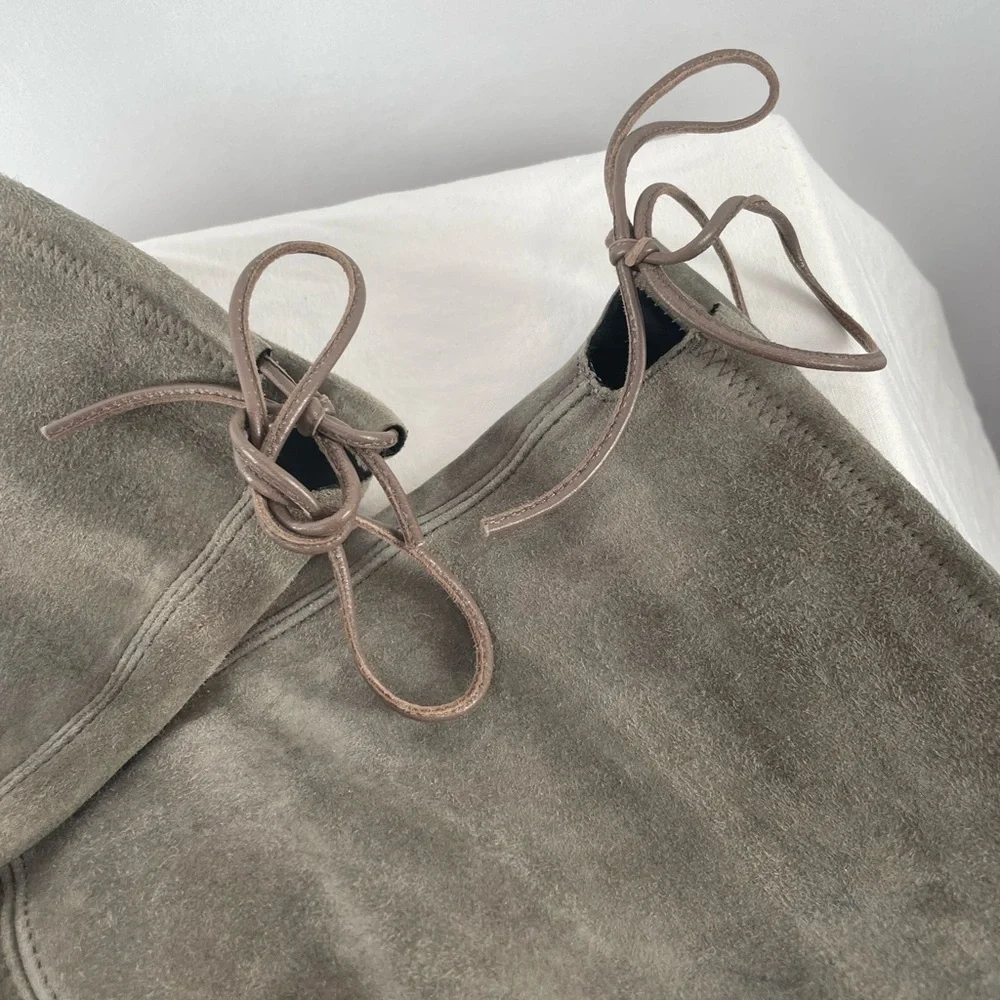 Stuart Weitzman‎ Lowland Suede Over-the-Knee Boots in Taupe Size 7.5